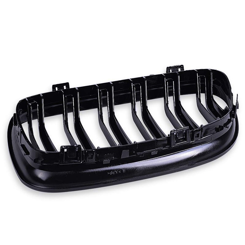 runmade Pair Front Hood Bumper Kidney Grille Center Grill Compatible with BMW 3 Series Sedan 320i 325i 328i 330i 335i (Glossy Black, Double Line, 2009-2011 E90 Sedan) - Image 3